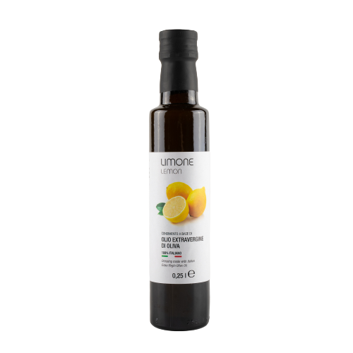 Natives kaltgepresstes Olivenöl mit Zitrone - Olio extravergine - 250ml Glasflasche