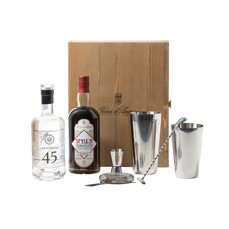 Geschenkset: Cocktail Kit GIN LATITUDINE 45, VERMOUTH ROSSO STYLE.31